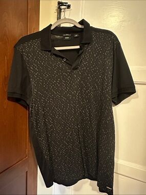 BOSS Black Patterned Short-Sleeve Polo
